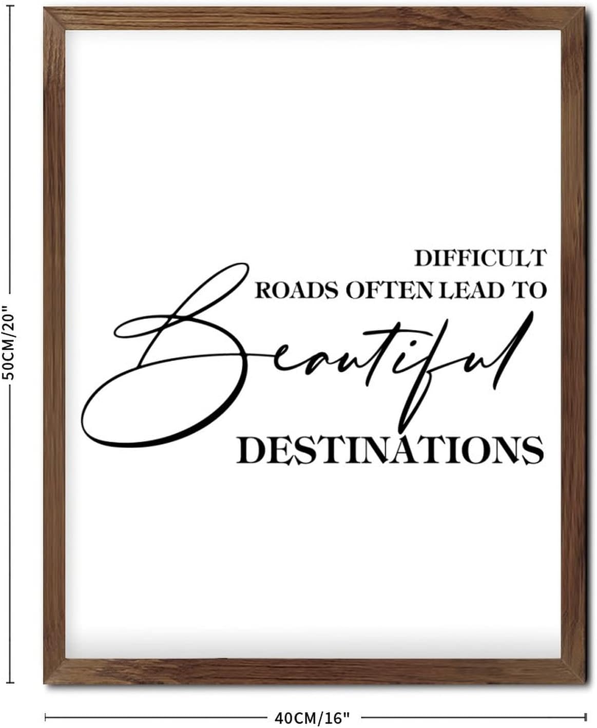 Difficult Roads Often Lead to Beautiful Destinations Wall Sign
