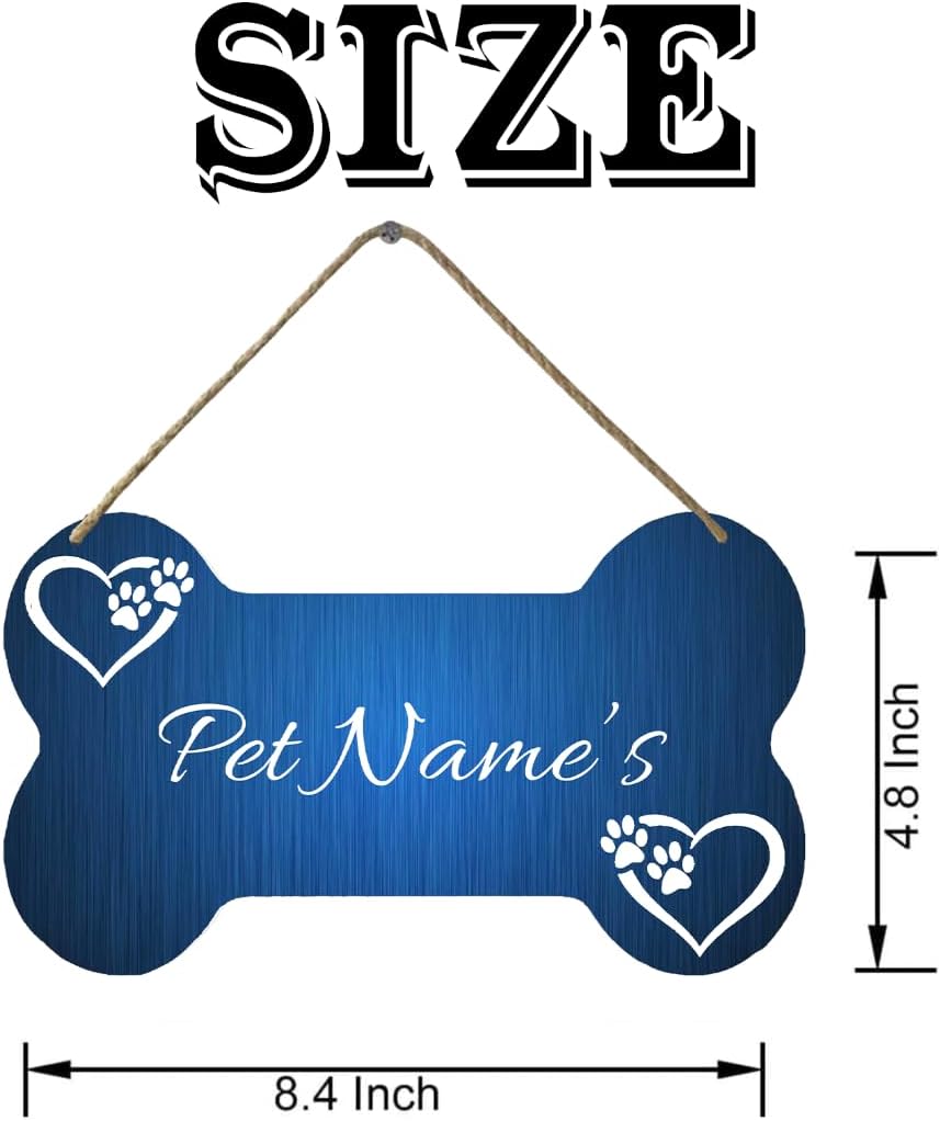 FUMUNA Custom Dog Bone Wood Wall Decor Sign