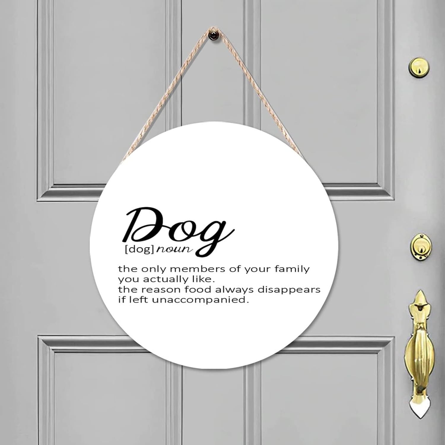 Dog Definition Wooden Door Hanger Home Decor