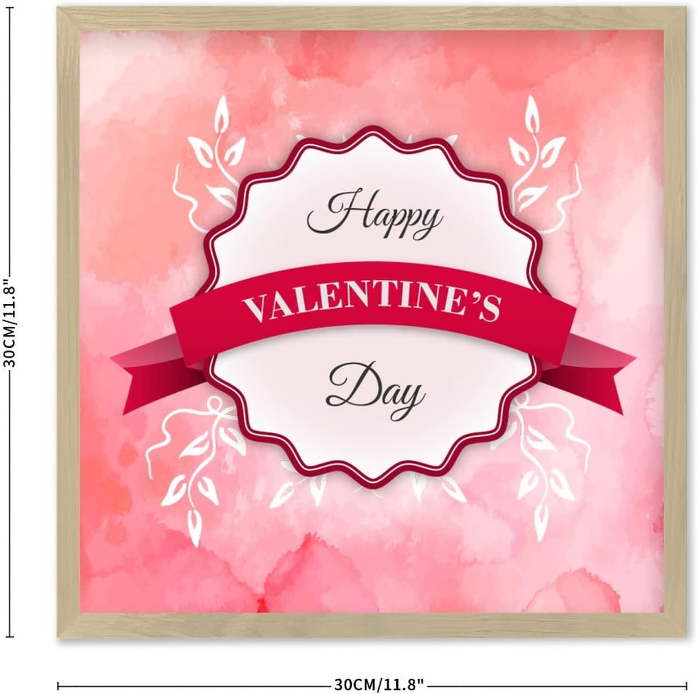 Rustic Wood Wall Decor Sign 12x12 Happy Valentines Day
