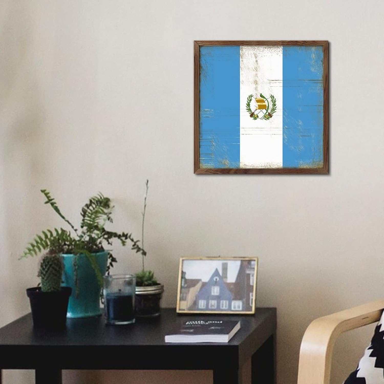 Guatemala Framed Wood Sign Wall Art 7x7in
