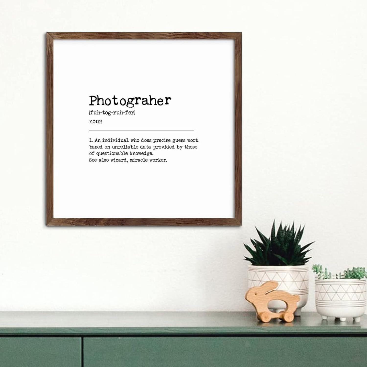 Photographer Noun Definition Wall Decor Sign 12x12in Wood Framed