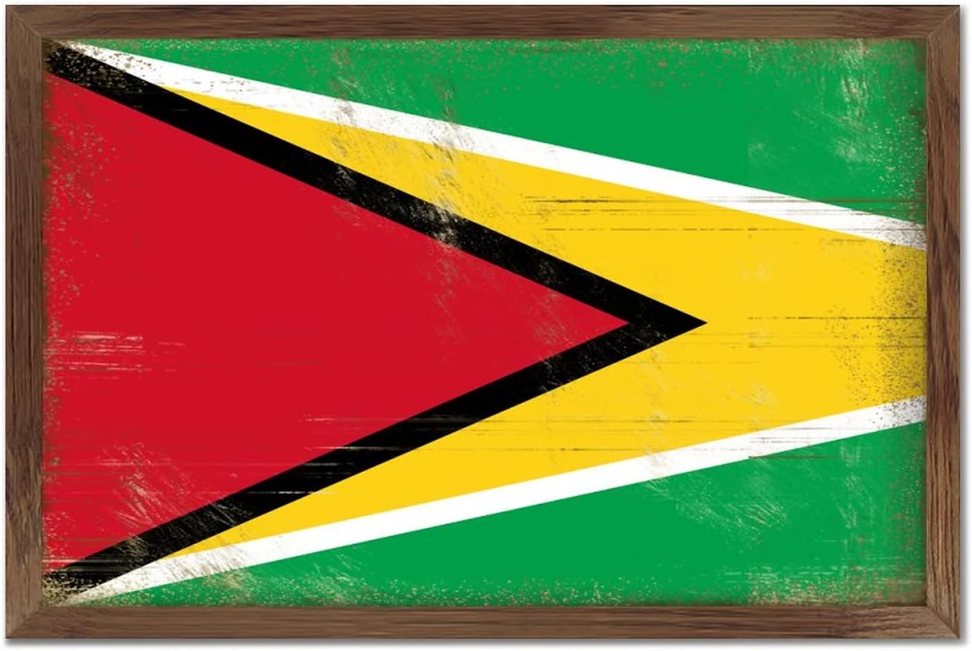 Guyana Flag Farmhouse Wood Sign 8x12 Wall Decor