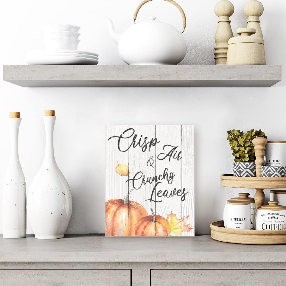Crisp Air and Crunchy Leaves Wood Wall Decor Sign 12x15