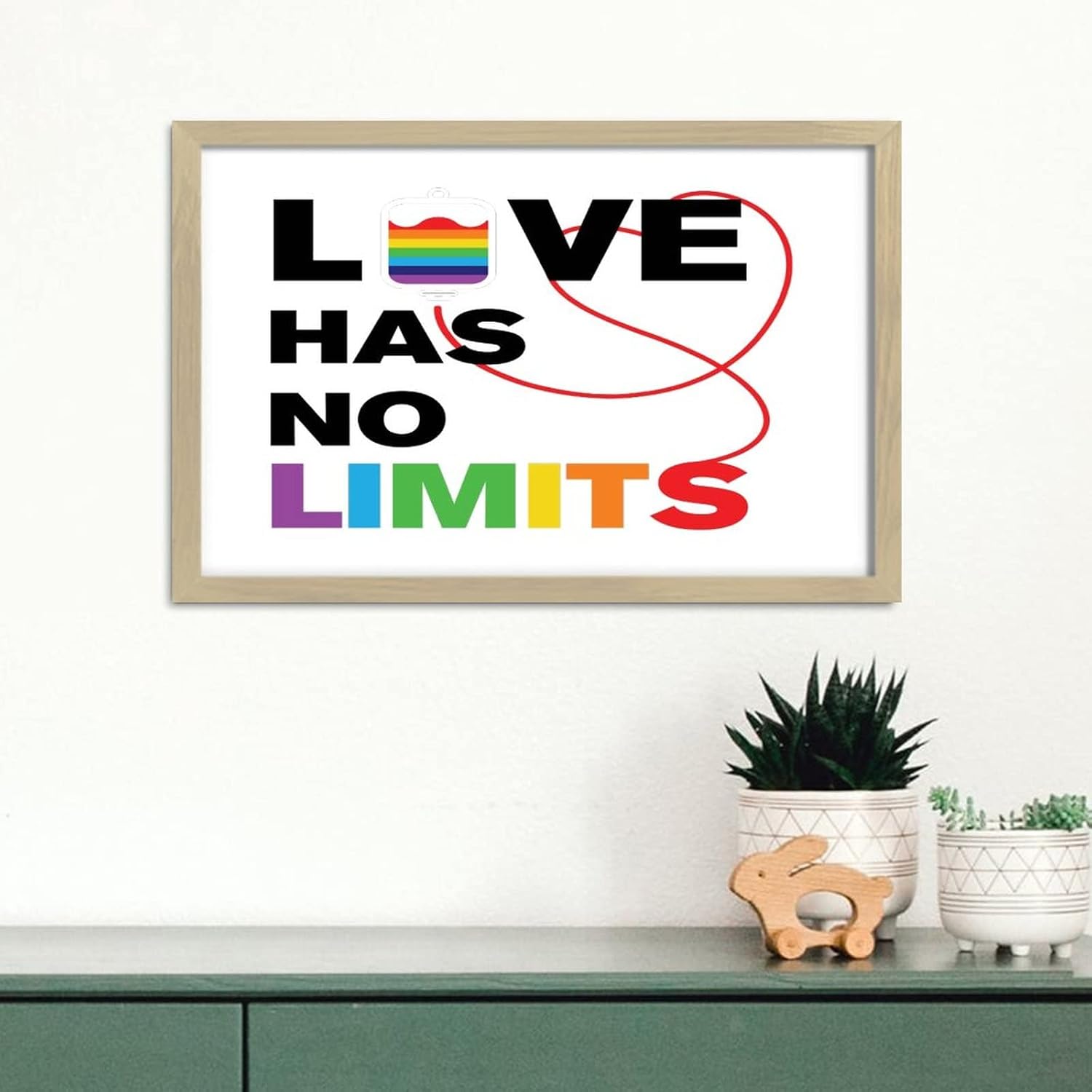 Love Has No Limits Wooden Wall Decor Sign 8x12in