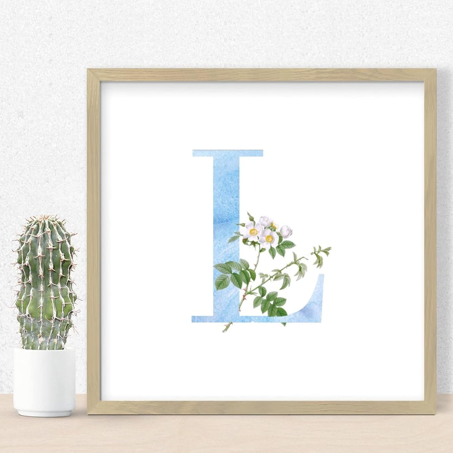 Funny Wood Framed Wall Decor Sign with L Initial