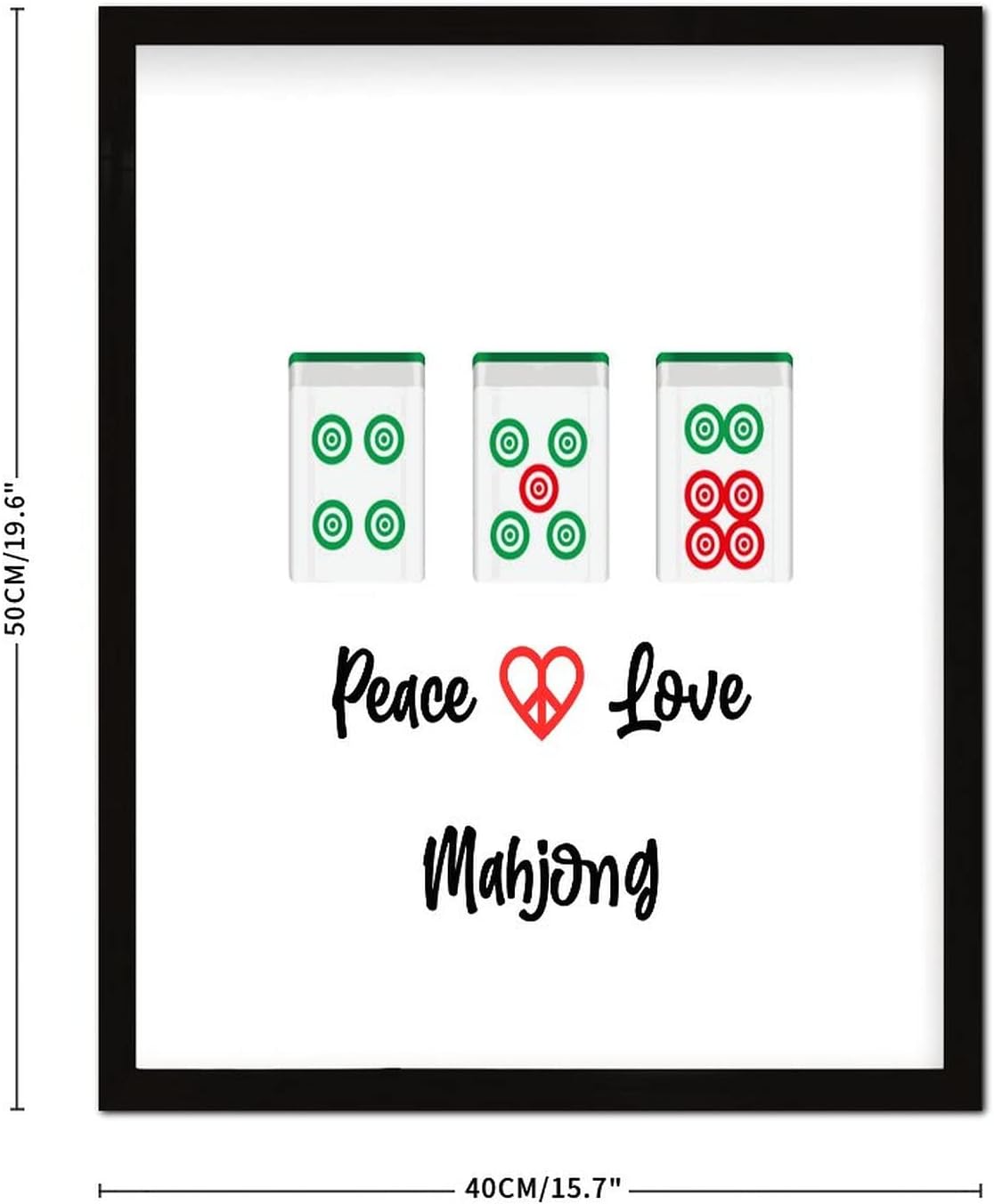 Mahjong Tiles Wall Art Black Table Sign Framed 16x20in