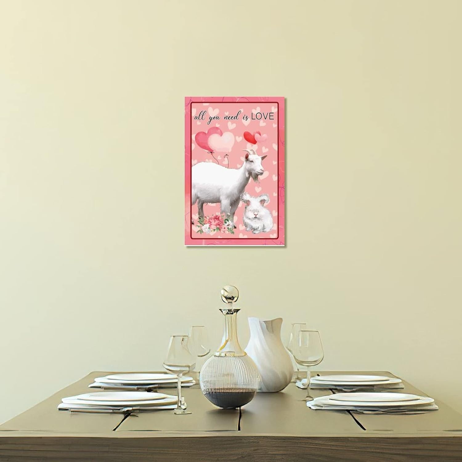 Wodevor Valentines Day Wooden Wall Sign 8x12in All You Need is Love
