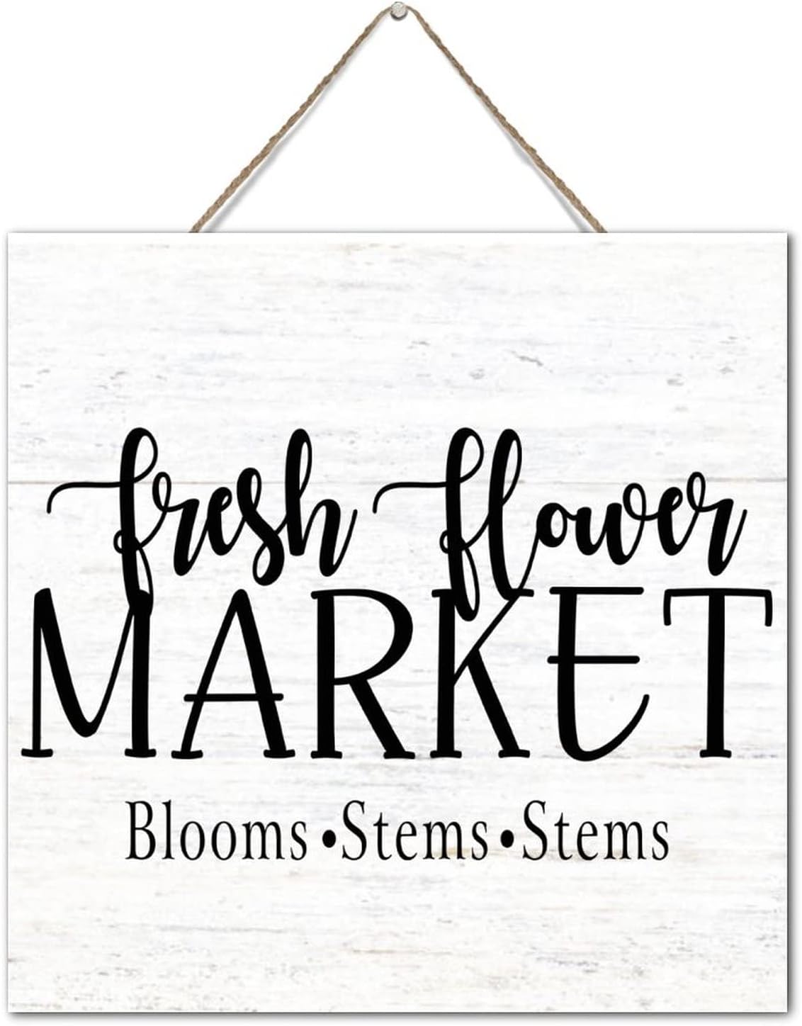 Fresh Flower Market Wood Plaque 12x12 Inch Wall Art