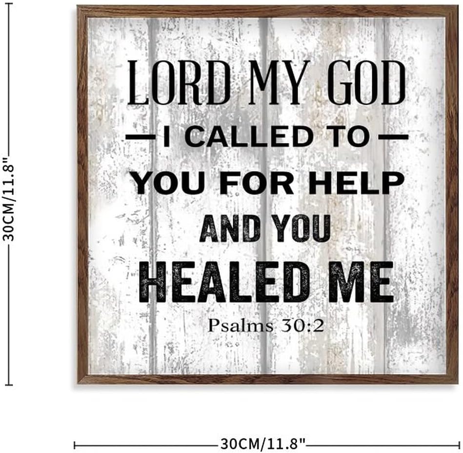 Wood Framed Sign With Bible Verse Sayings 12x12 Wall Art