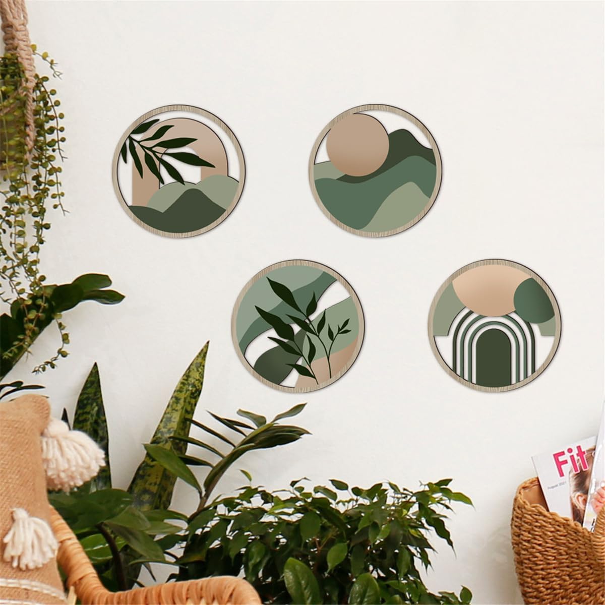 Price Xes Boho Wall Decor 4 Pcs Round Wall Art