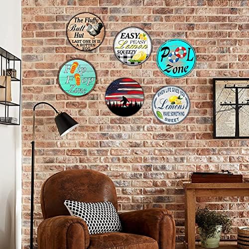 Round Metal Tin Sign Rustic Wall Decor 12x12 Inch