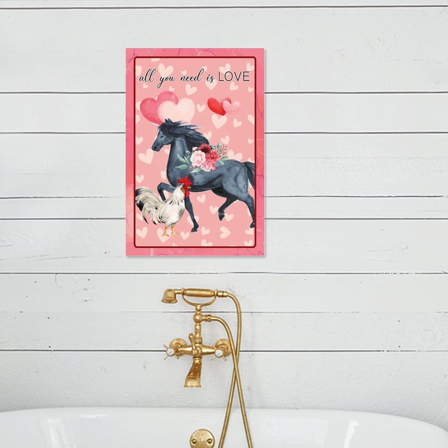 Custom Love Heart Wooden Plaque Farmhouse Wall Decor 8x12in