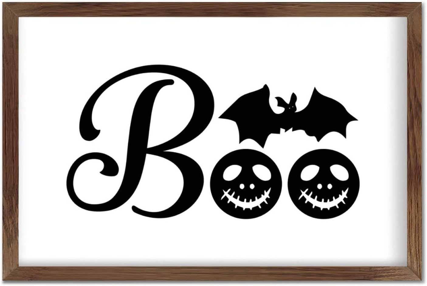 Christmas Farmhouse Decor Boo Witch on Broom Stick Wall Sign