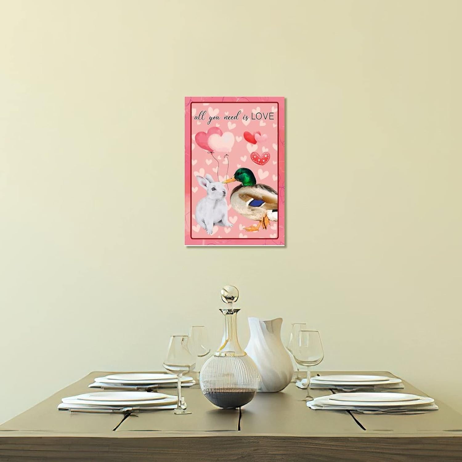 Wood Plaques All You Need is Love Door Sign Wall Hanging