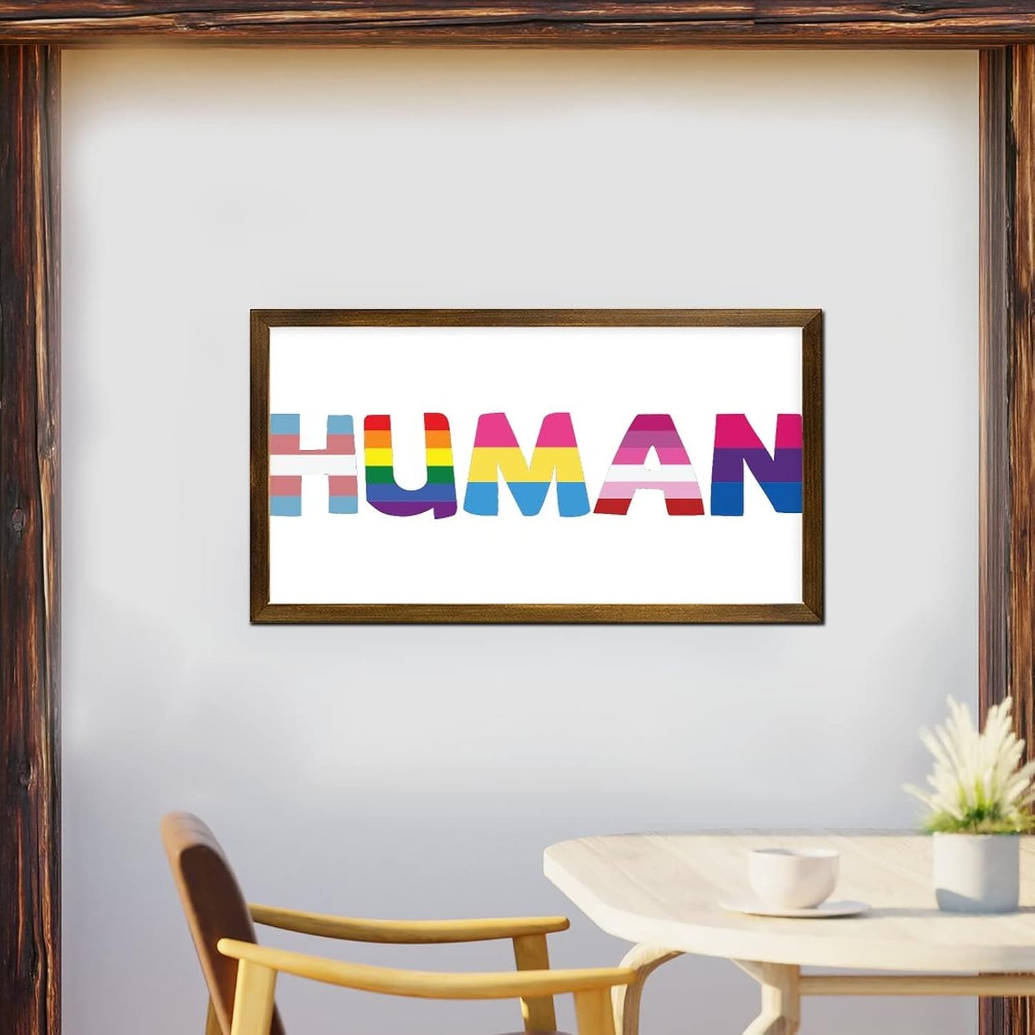 LGBT Pride Framed Wood Sign 12x22 Inches