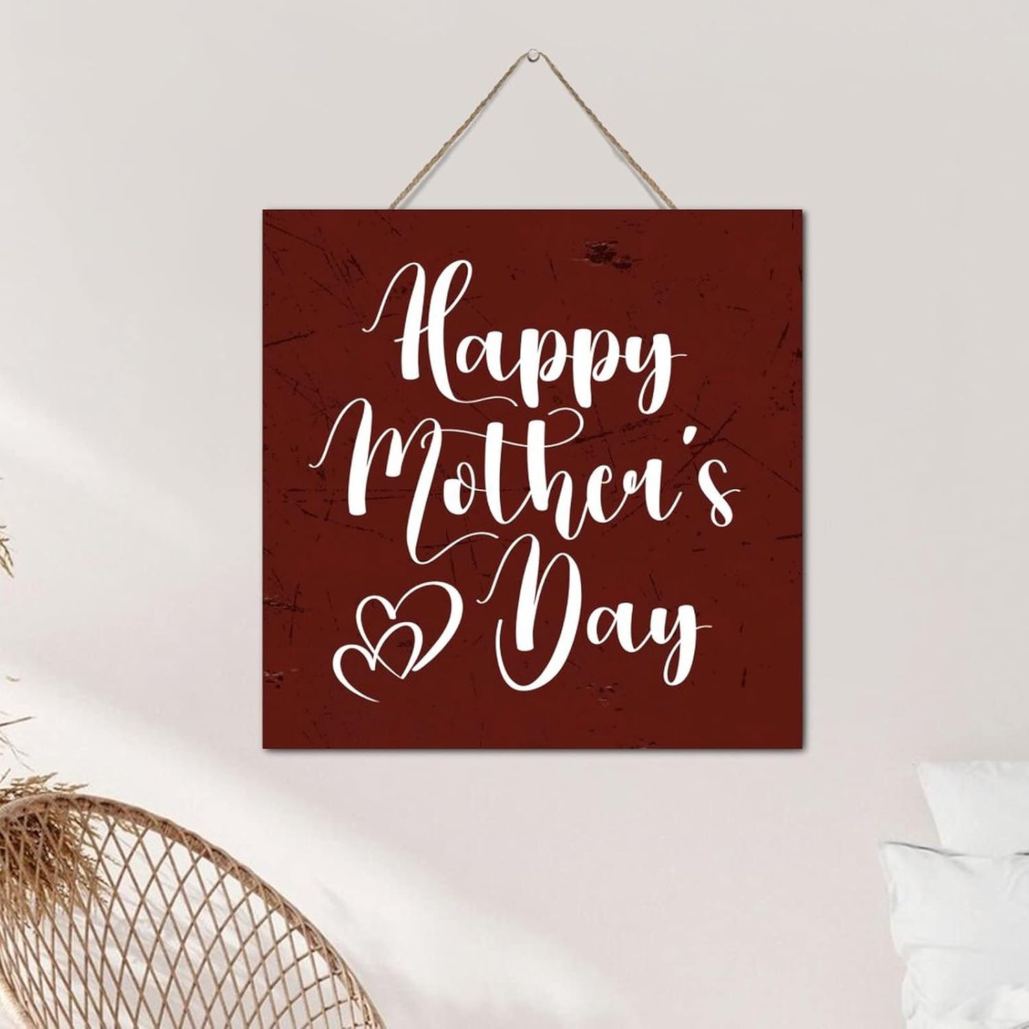 Autravelco Happy Mothers Day Wood Sign 12x12 Inch