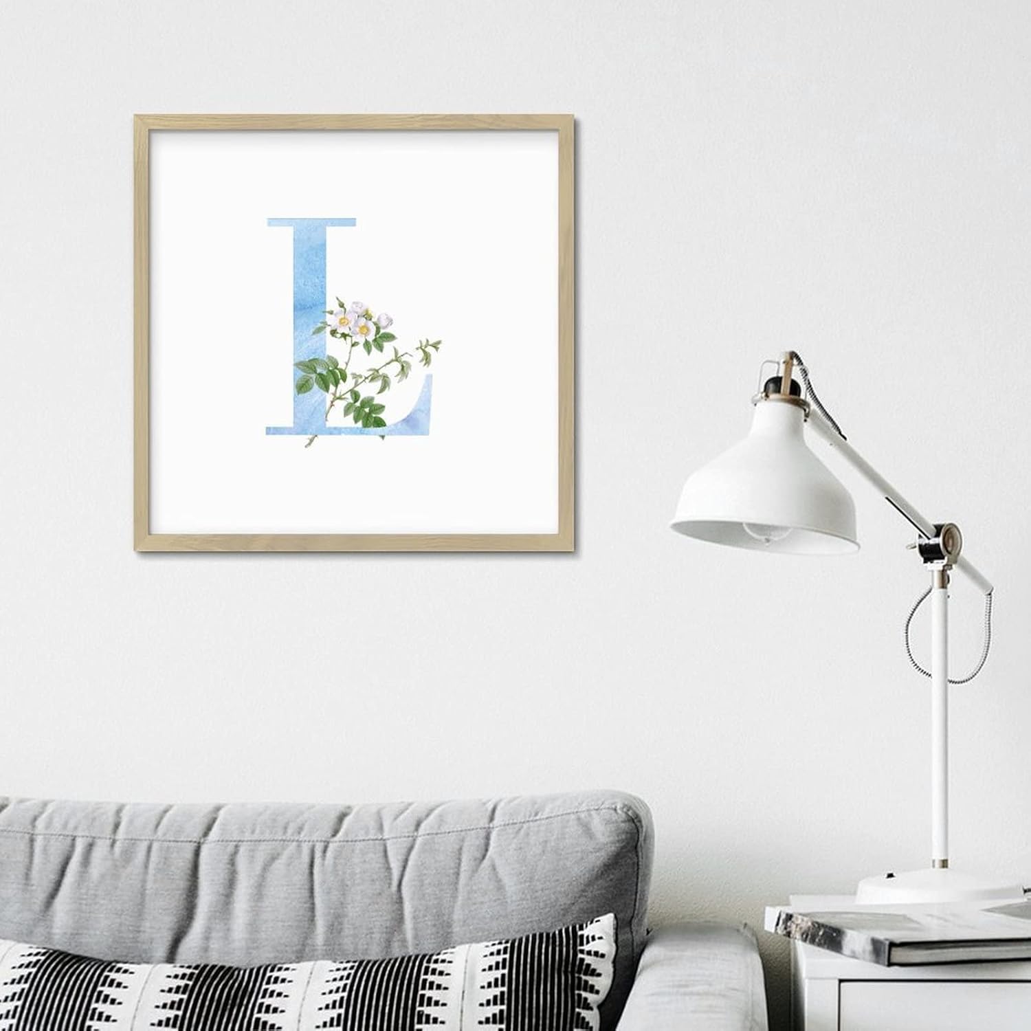 Funny Wood Framed Wall Decor Sign with L Initial