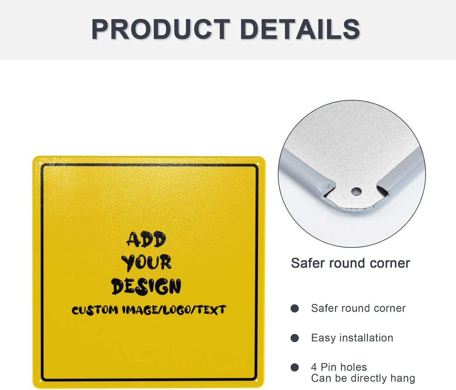 Custom Square Metal Sign with Personalized Design 1