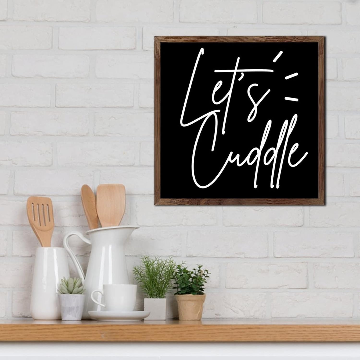 Rustic Wood Framed Sign 12x12in Wall Decor