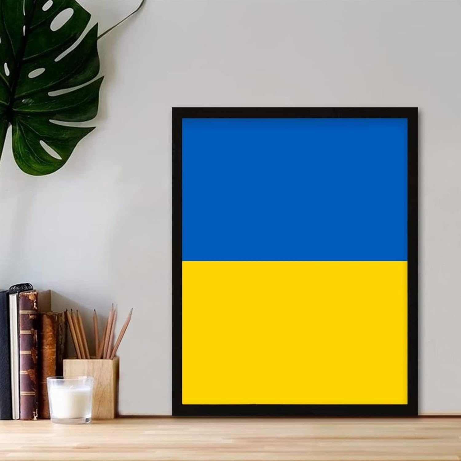 Ukraine Flag Framed Wall Art Poster 16x20in