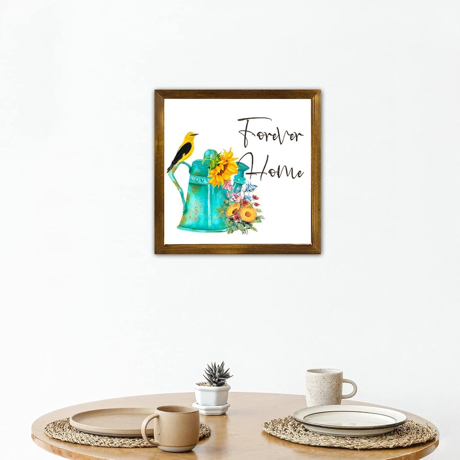Flower Home Wooden Sign Sunflower Bird Wall Decor