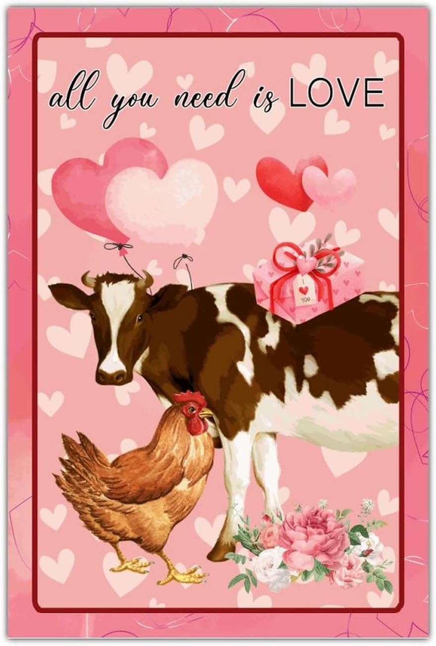 Personalized Rustic Wood Valentines Day Sign 8x12in