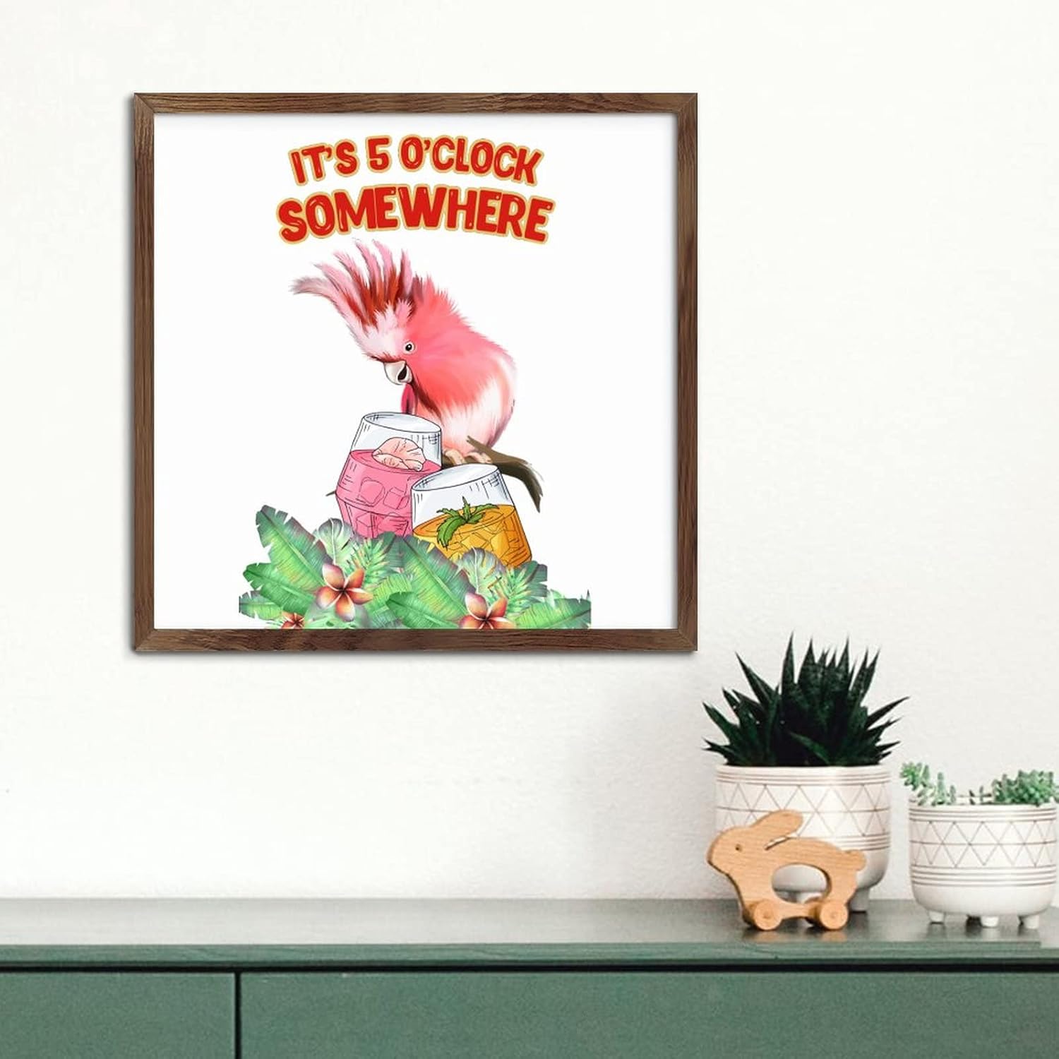 Its 5 O Clock Somewhere Framed Wall Decor Sign