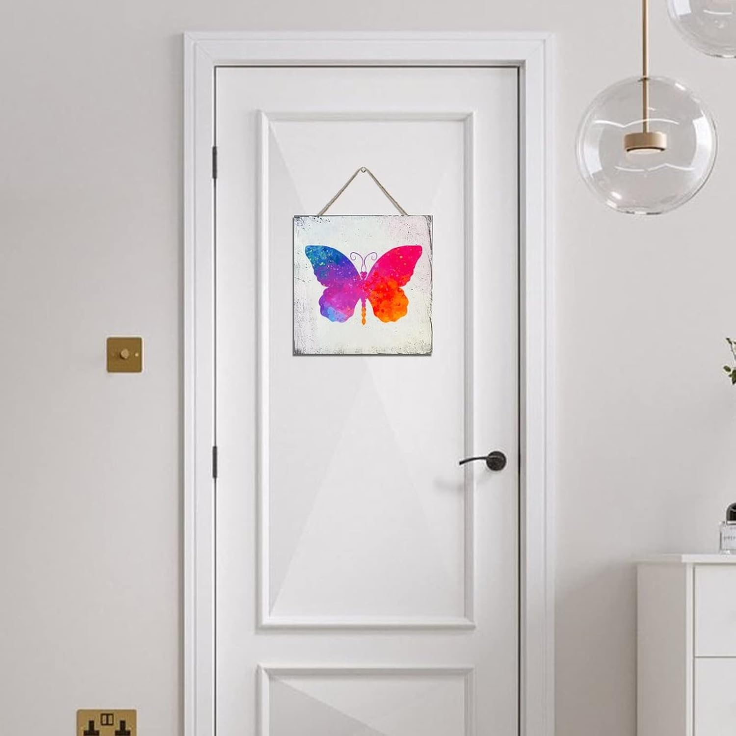 Wodevor Butterfly Splashing Wood Wall Sign 12x12in