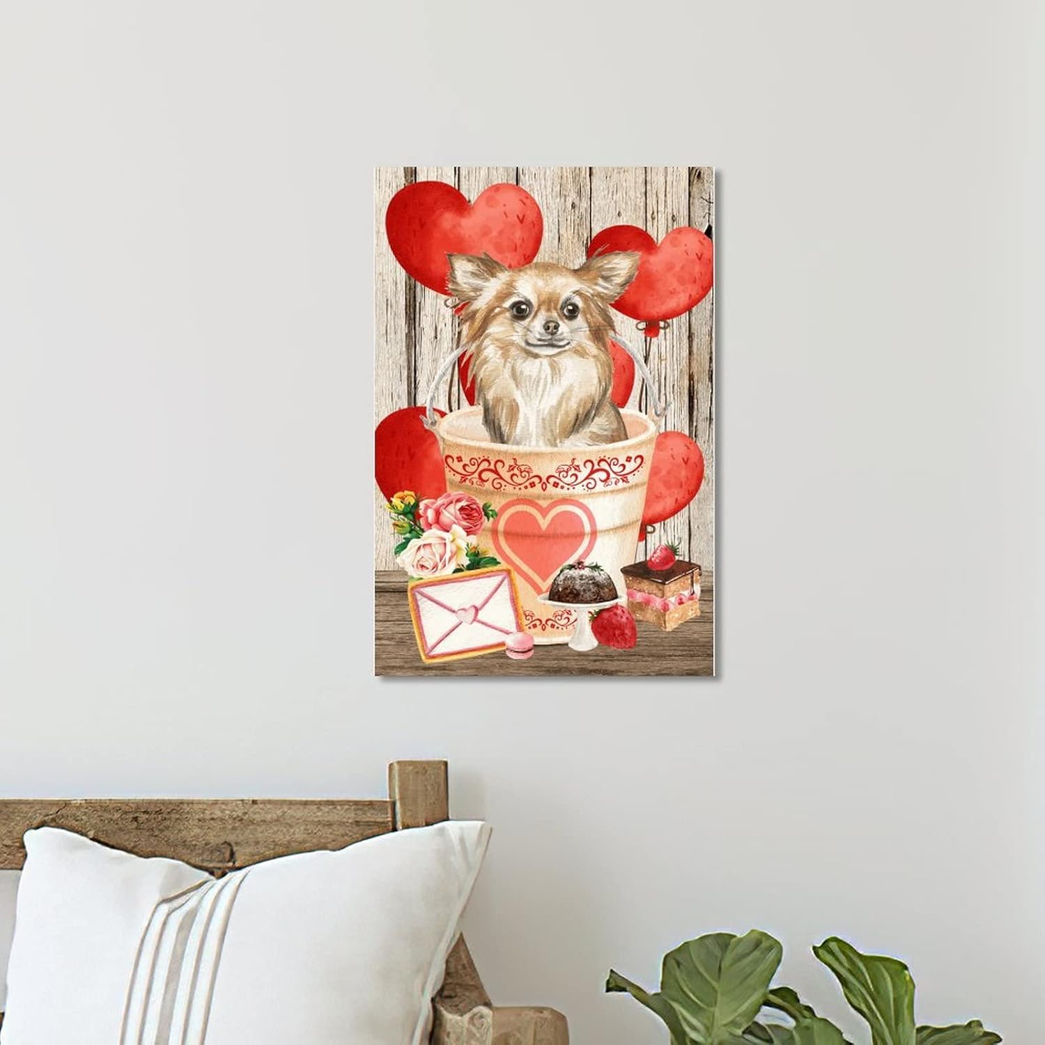 Wooden Heart Wedding Sign 8x12in Rustic Decor Plaque