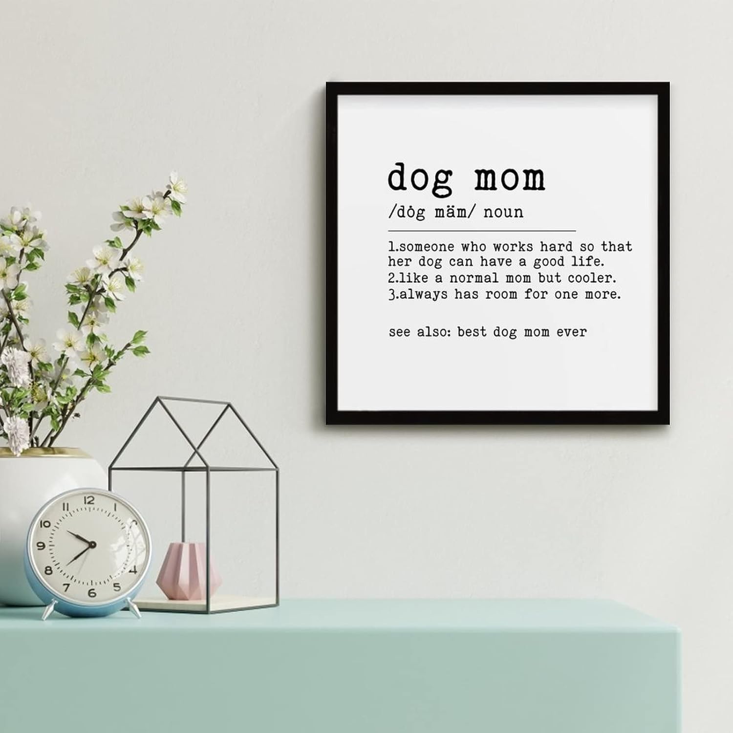 Funny Dog Mam Wood Framed Wall Sign 12x12