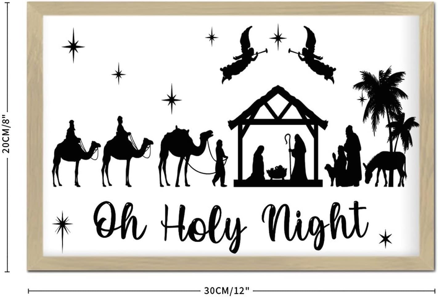 Inspirational Wall Decor Sign Oh Holy Night 8x12in