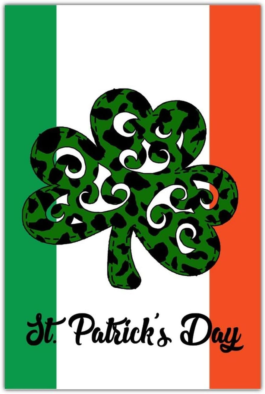 Personalized Irish Shamrock Flag Wooden Sign 8x12in