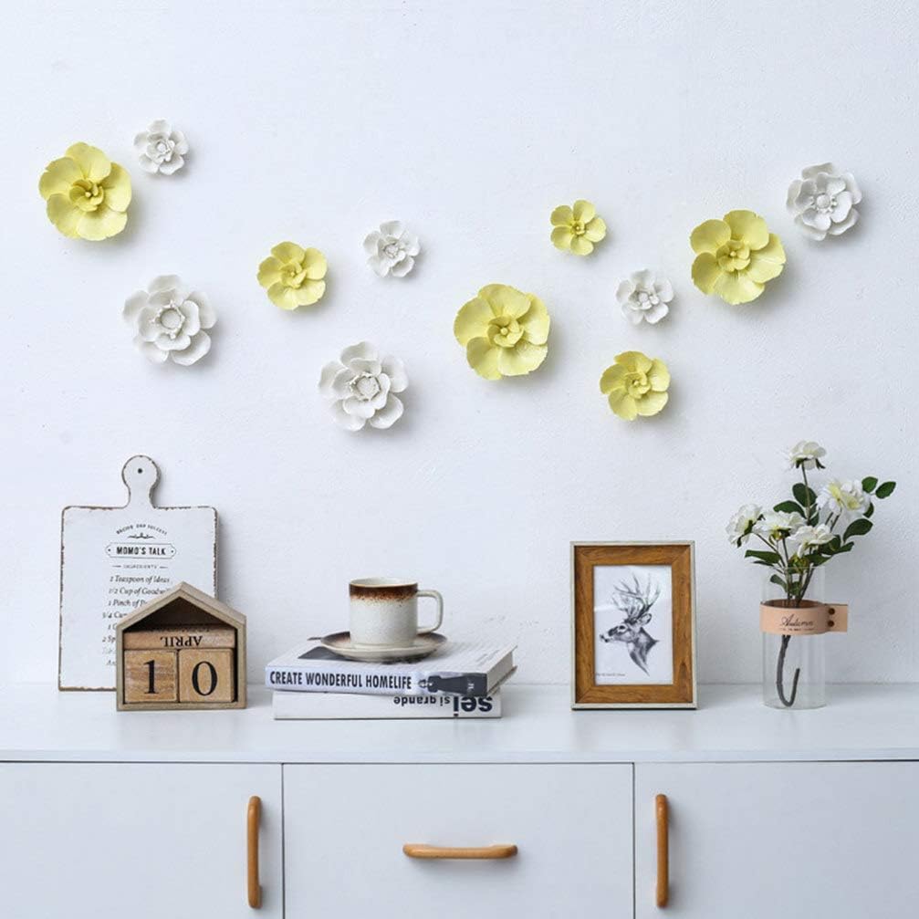 BESPORTBLE 3D Ceramic Phalaenopsis Wall Decor