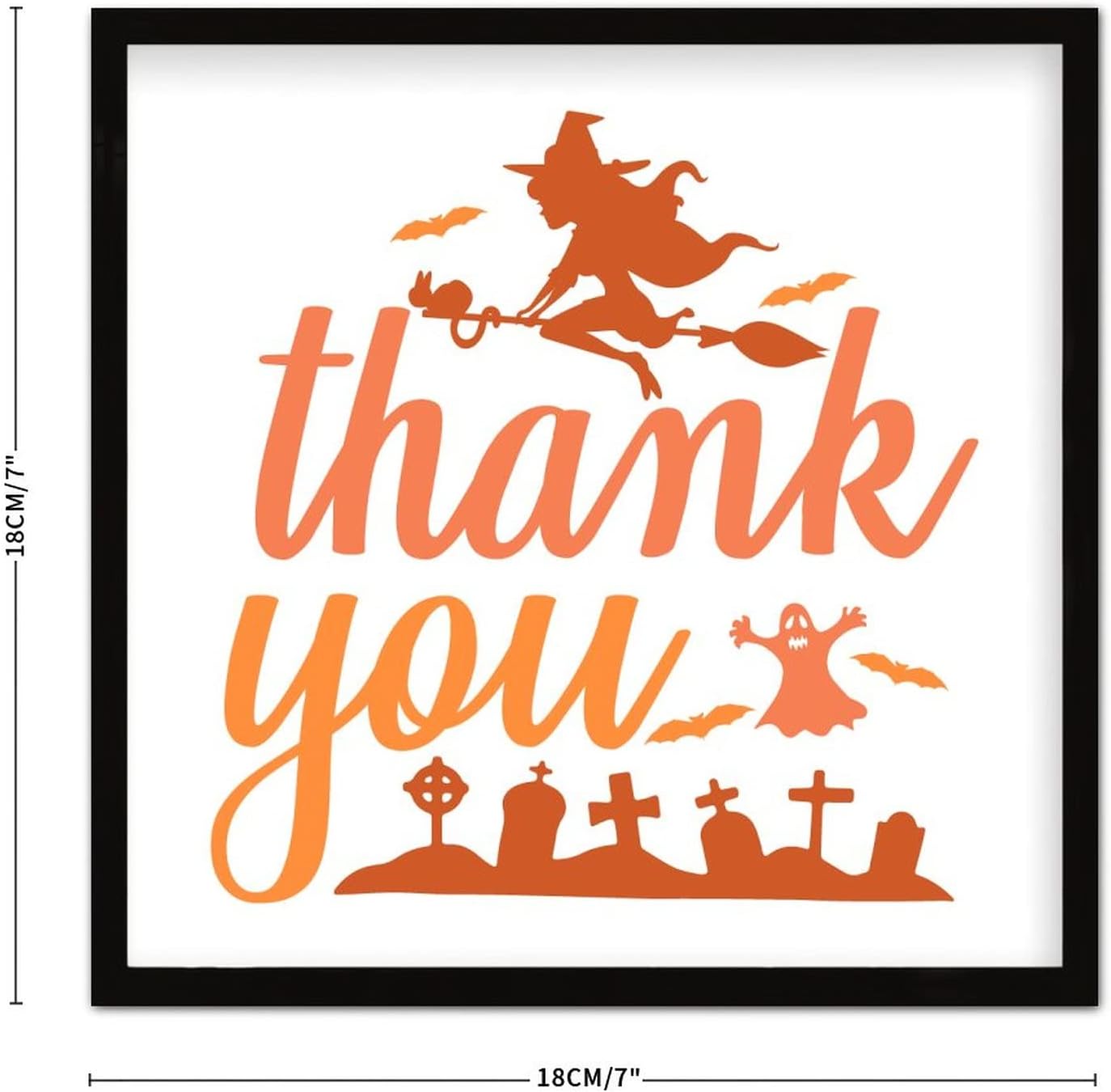 Thank You Sign Wood Framed 7x7 Funny Tombstone Wall Art
