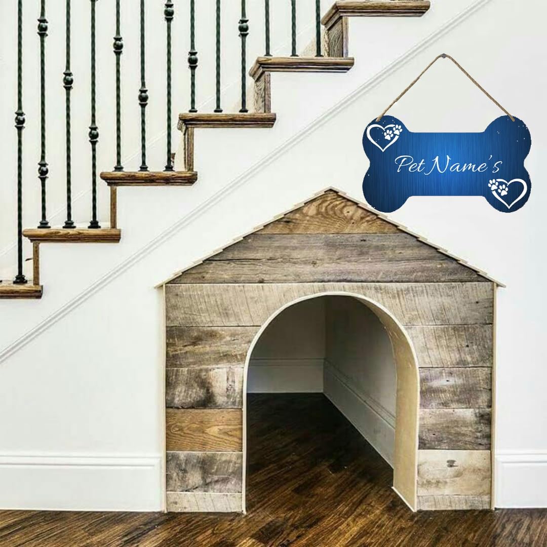 FUMUNA Custom Dog Bone Wood Wall Decor Sign