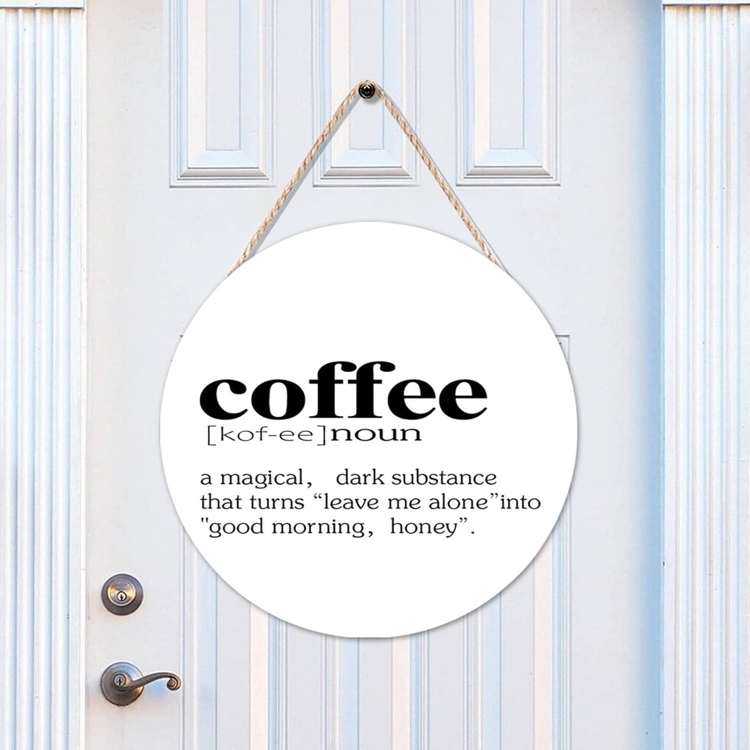 Ditooms Coffee Door Hanger Wall Decor Round Style Farmhouse