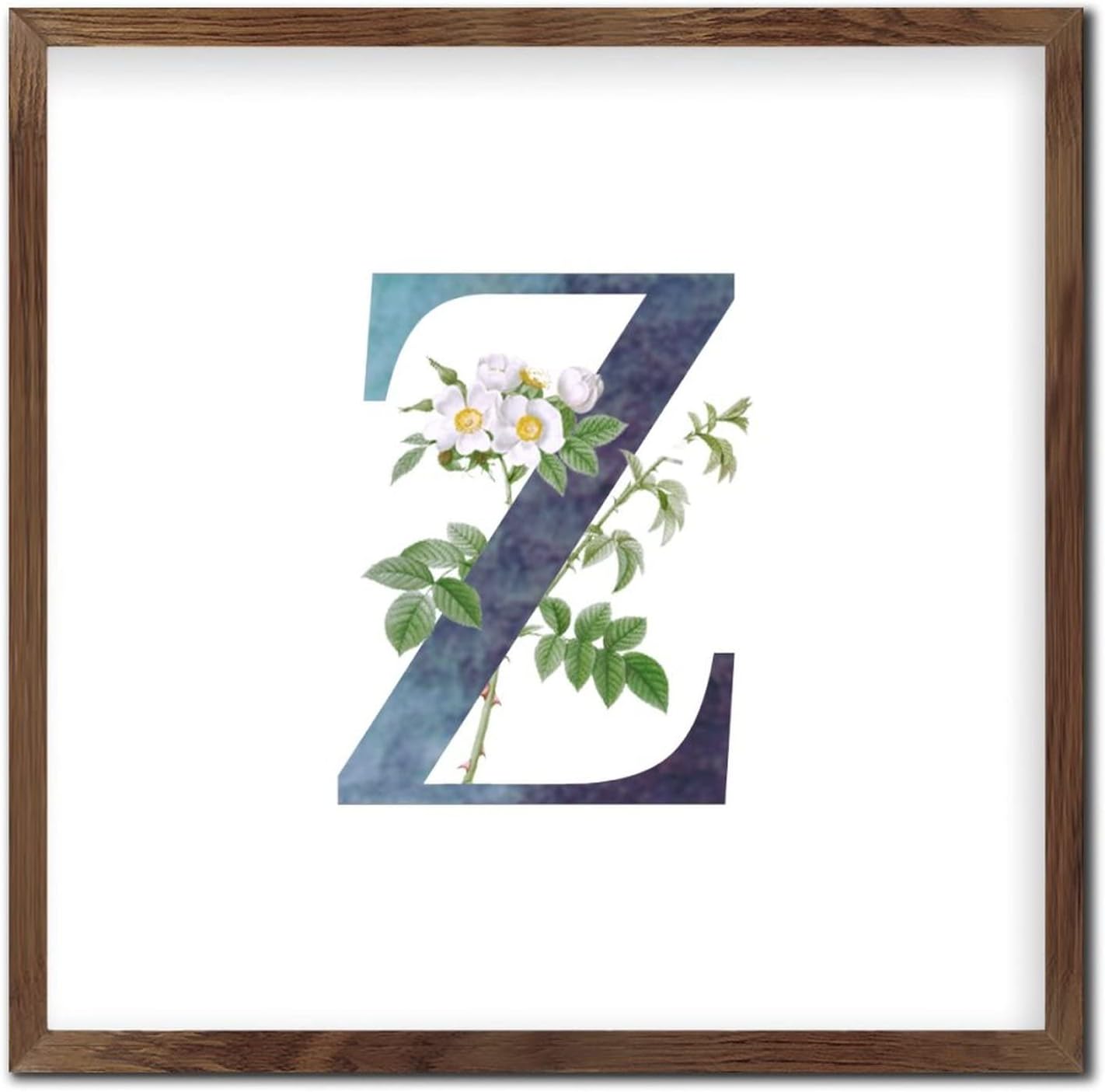 Rustic Wooden Wall Table Sign Initial Z Blue Green Monogram