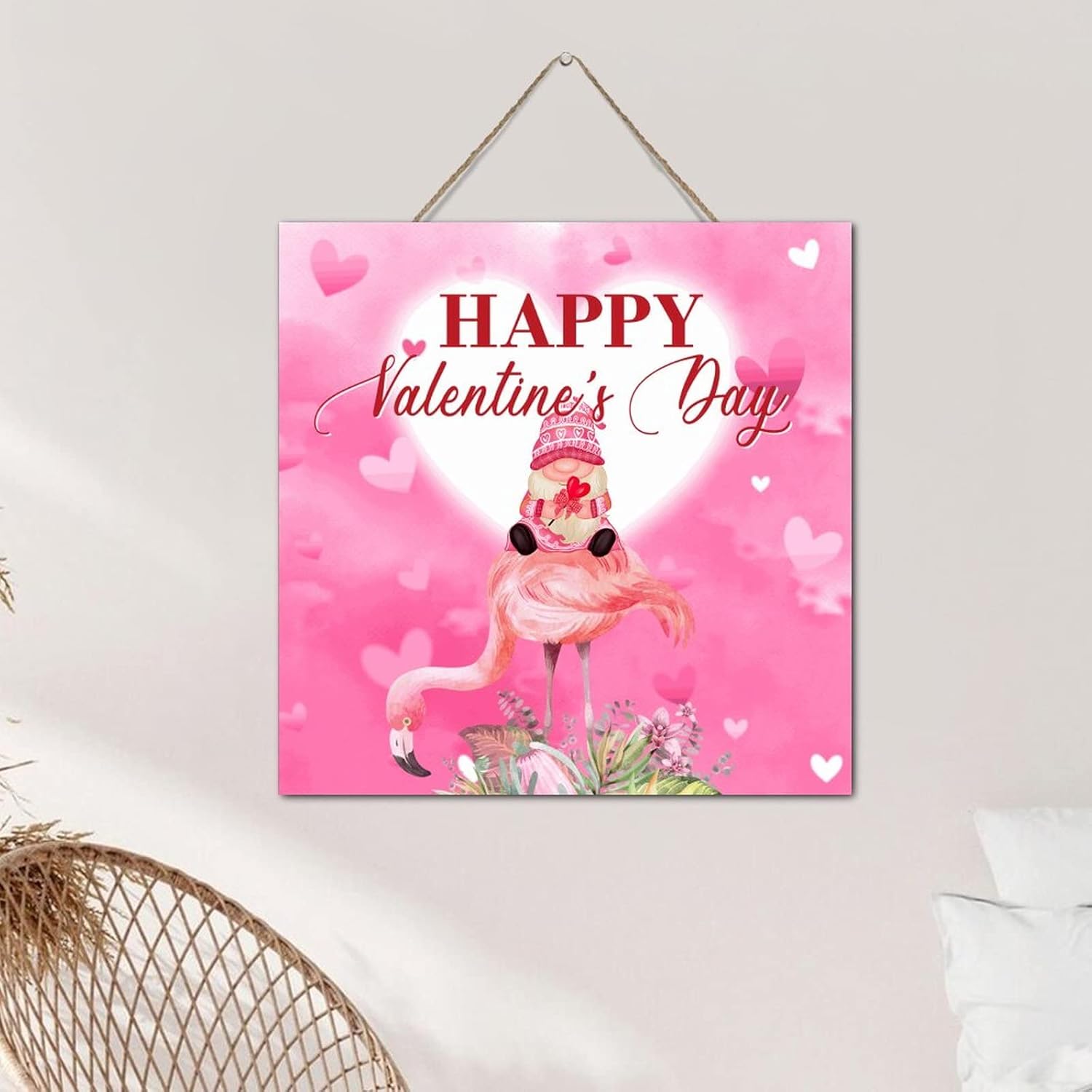 Autravelco Flamingo Gnome Wall Art Sign