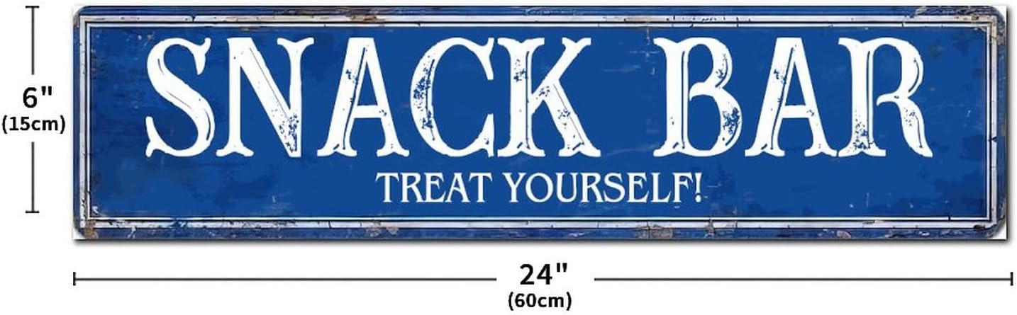 Madcolitote Rustic Snack Bar Wood Sign 6x24in