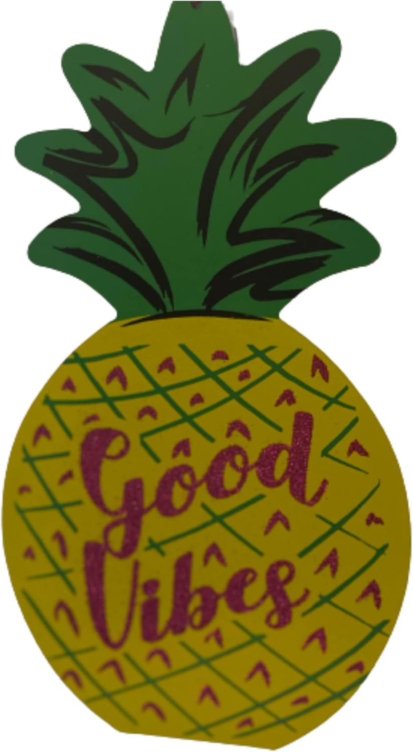 Pineapple Shaped Glitter Good Vibes Wall Hanging Art