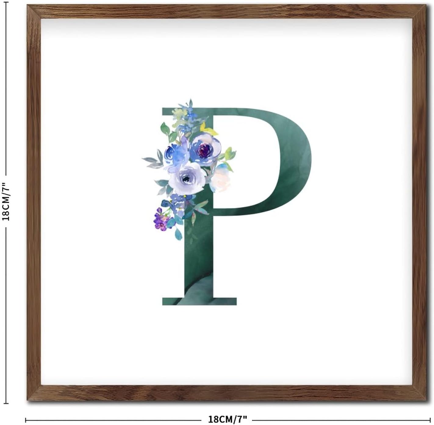 Personalized Wood Framed Monogram Sign with Peonies Design