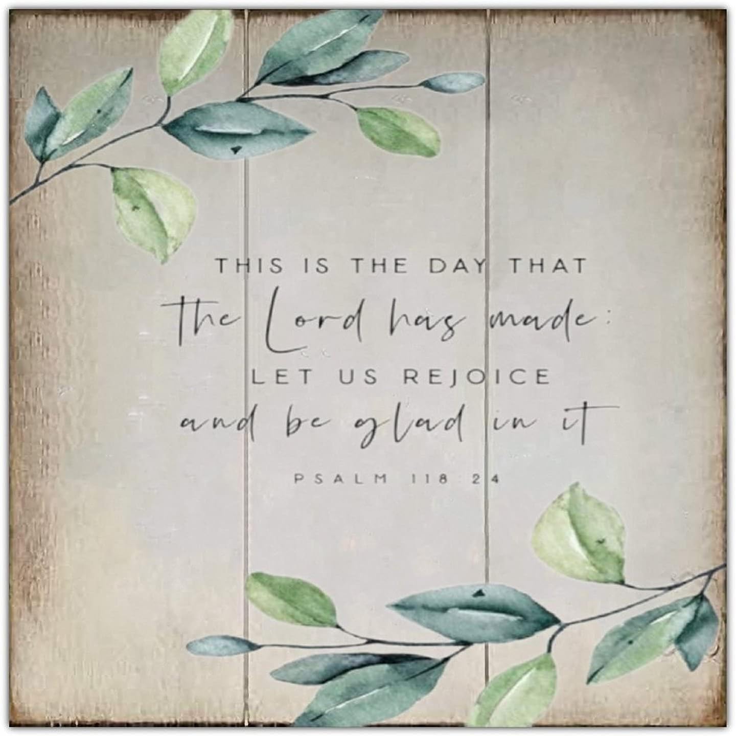 Rustic Wood Bible Verse Sign 16x16inch Modern Farmhouse Wall Decor