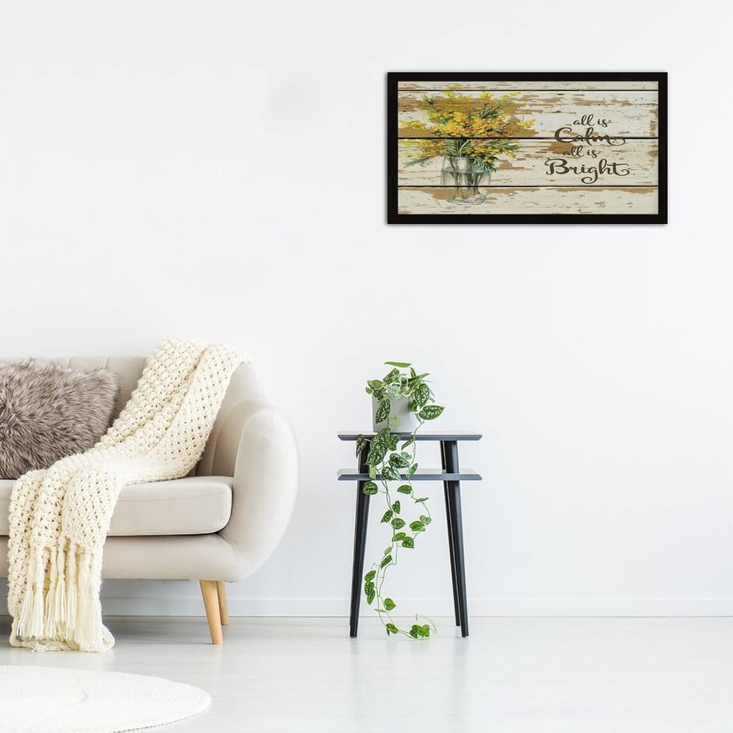 Personalized Framed Wooden Sign All is Calm All is Bright Wall Art