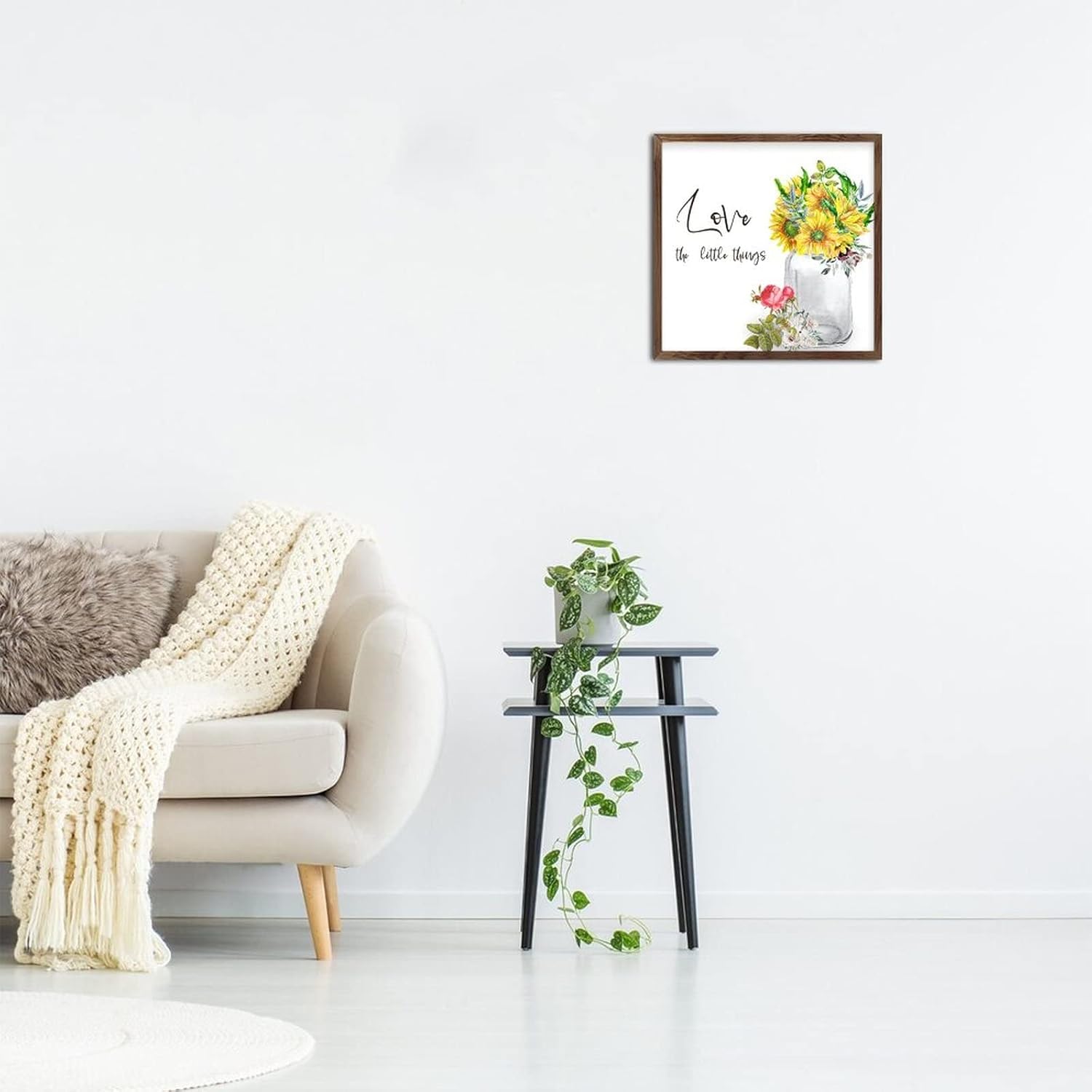 Modern Wall Decoration Framed Wooden Sign 12x12