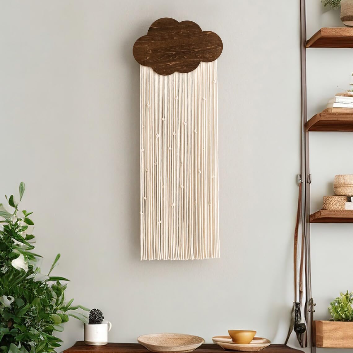 BYVUTE Cloud Bohemian Macrame Wall Hanging Decor