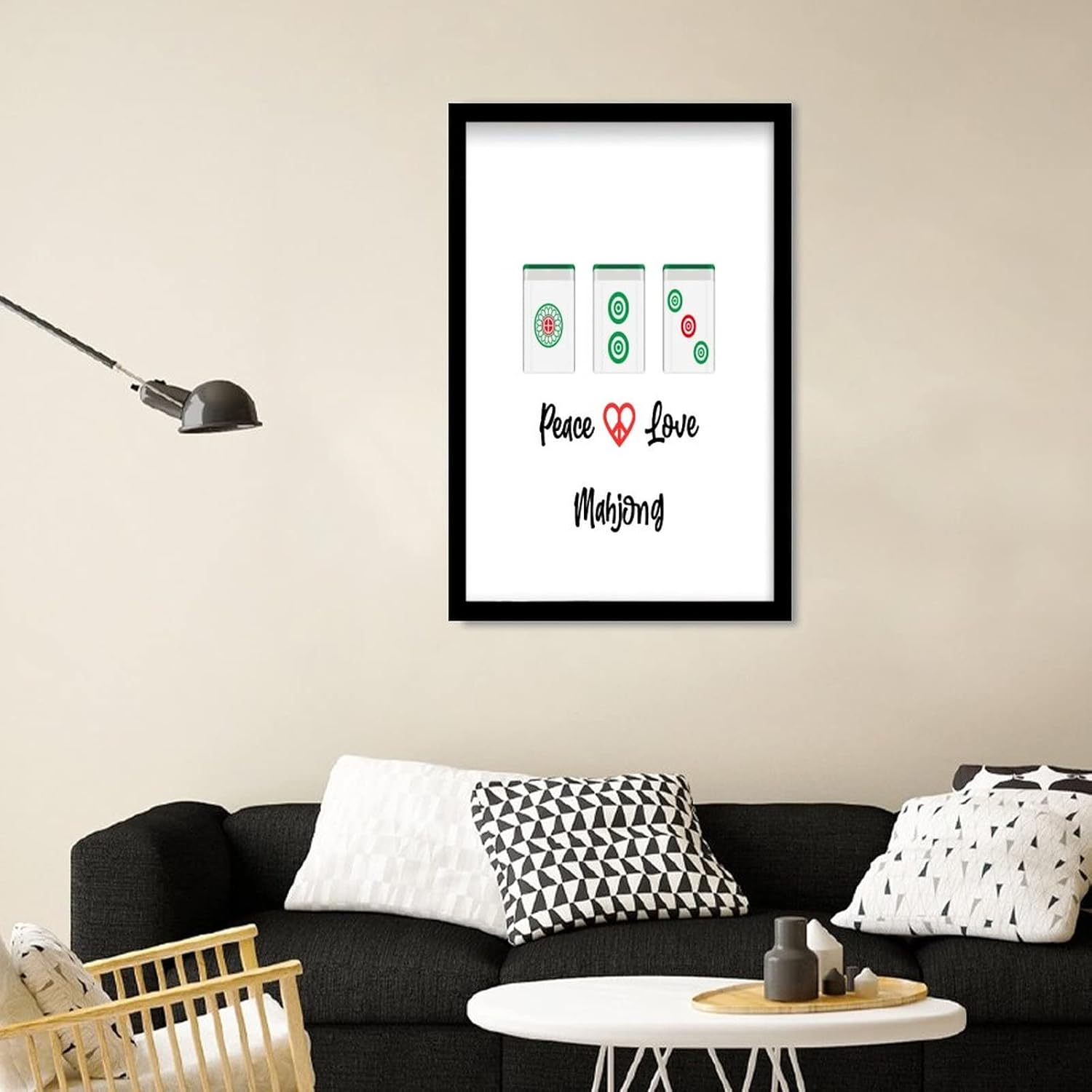 Mahjong Tiles Framed Wall Art Decor 8x12in
