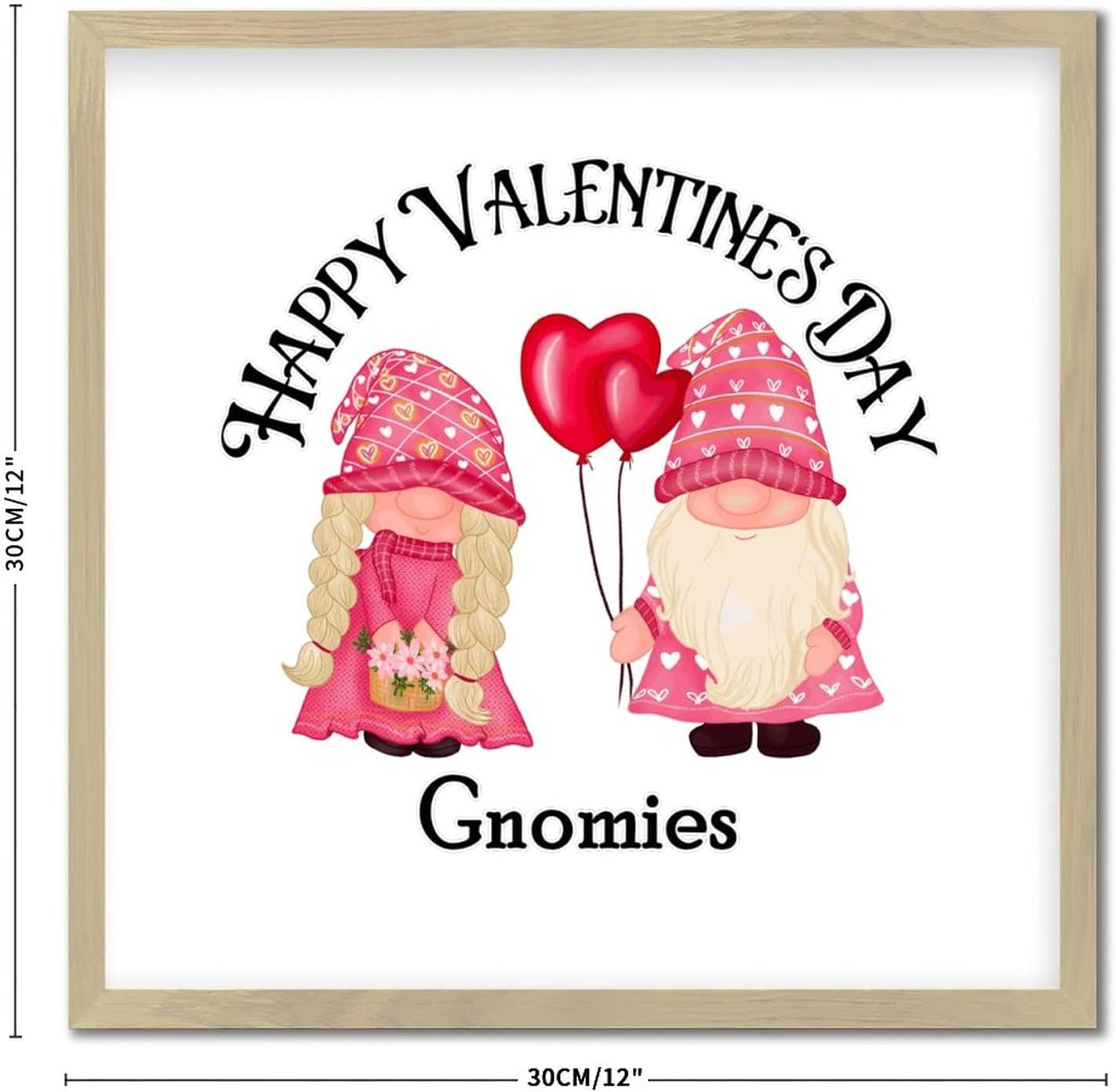 Personalized Framed Wood Sign Happy Valentines Day 12x12