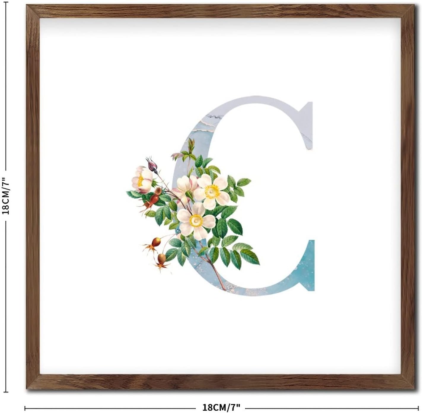 Funny Framed Wooden Sign Initial Letter C Monogram Wall Art