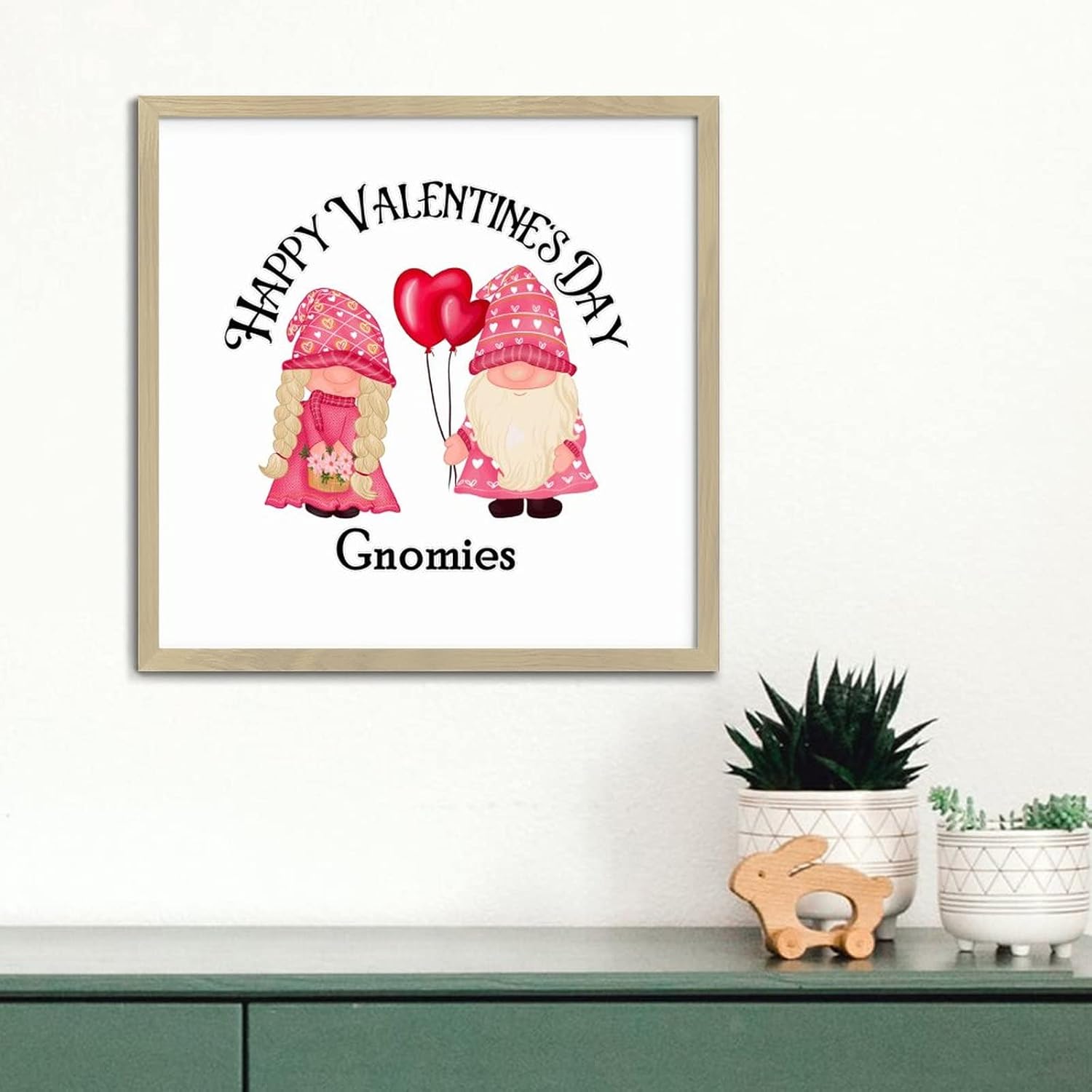 Personalized Framed Wood Sign Happy Valentines Day 12x12